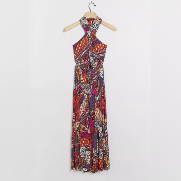 Anthropologie Maeve Cynthia halter Maxi dress BNWT - Picture 4 of 9